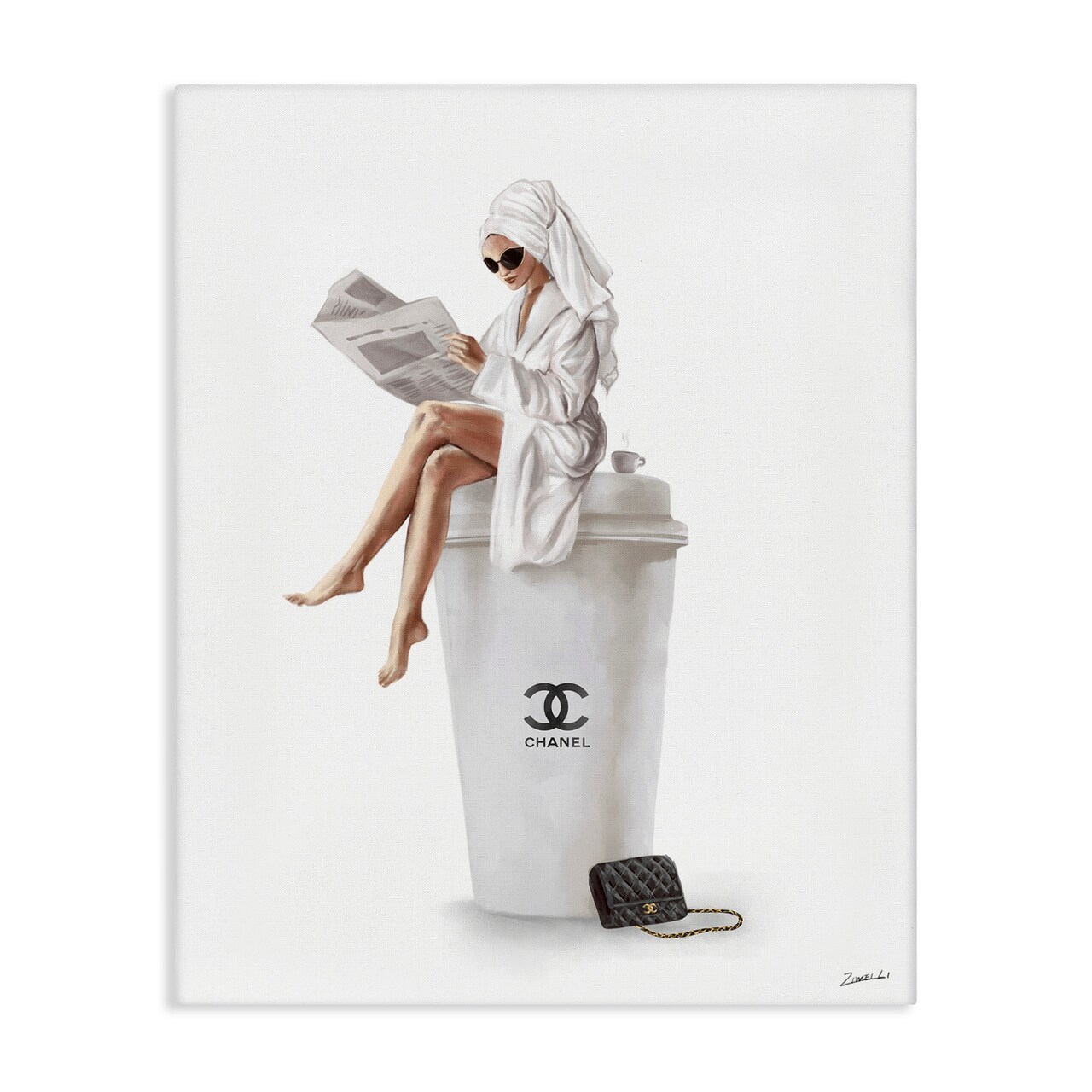 Stupell Industries Chic Fashion Coffee & Purse Female Canvas Wall Art